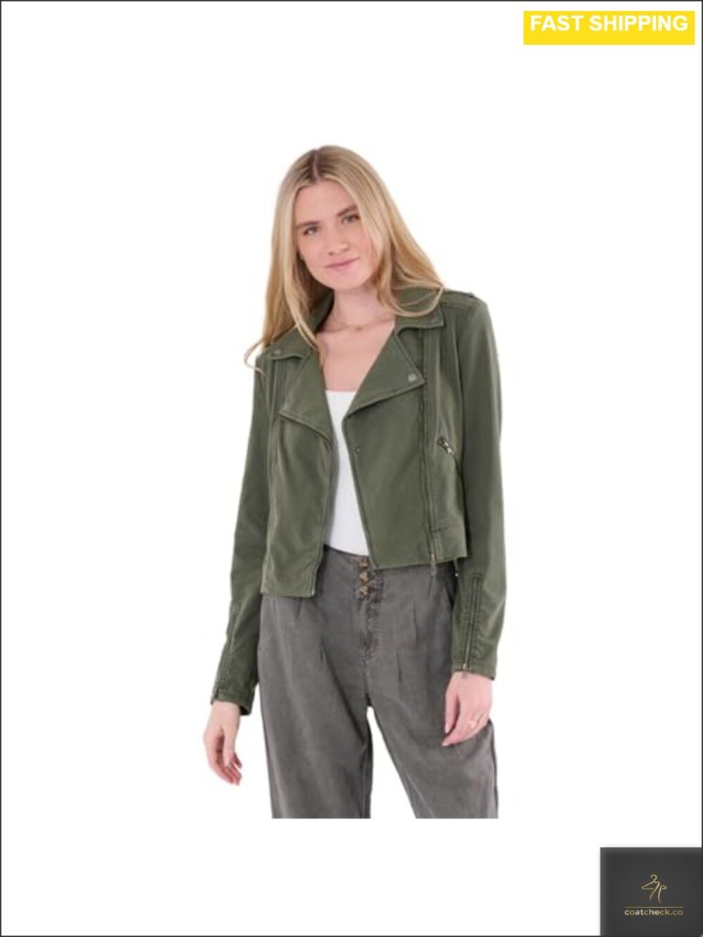 Cotton Knit Moto Jacket Lightweight Zip-Up Stretch Pockets Travel Daily Wear
